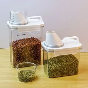 Airtight Food Storage Containers - White 3pk (Small, Medium, Large)